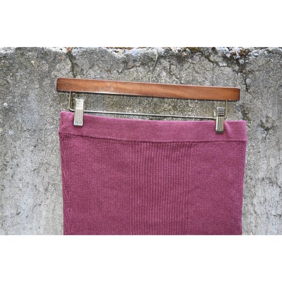 Free People Ribbed Knit Mini Skirt in Burgundy – Size M - Picture 3 of 4